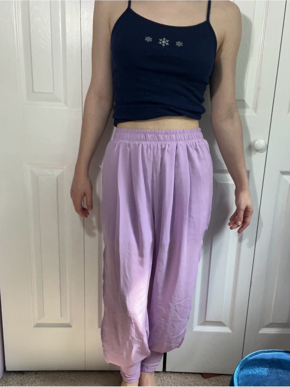 SHEIN Lilac Elastic-Waist Pants